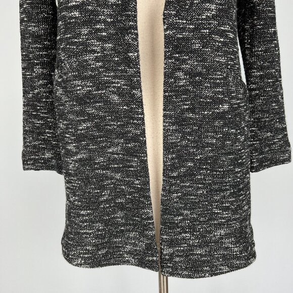 Eileen Fisher Womens Petite Cotton Knit Jacket Open Cardigan Black White size PP - Picture 3 of 12
